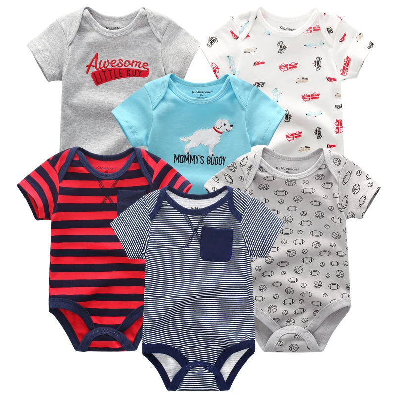 6PCS/Set Unisex Newborn Baby Boy Clothes Unicorn Cotton Baby Girl Clothes Cartoon Girls Baby Clothing Jumpsuits Bodysuits