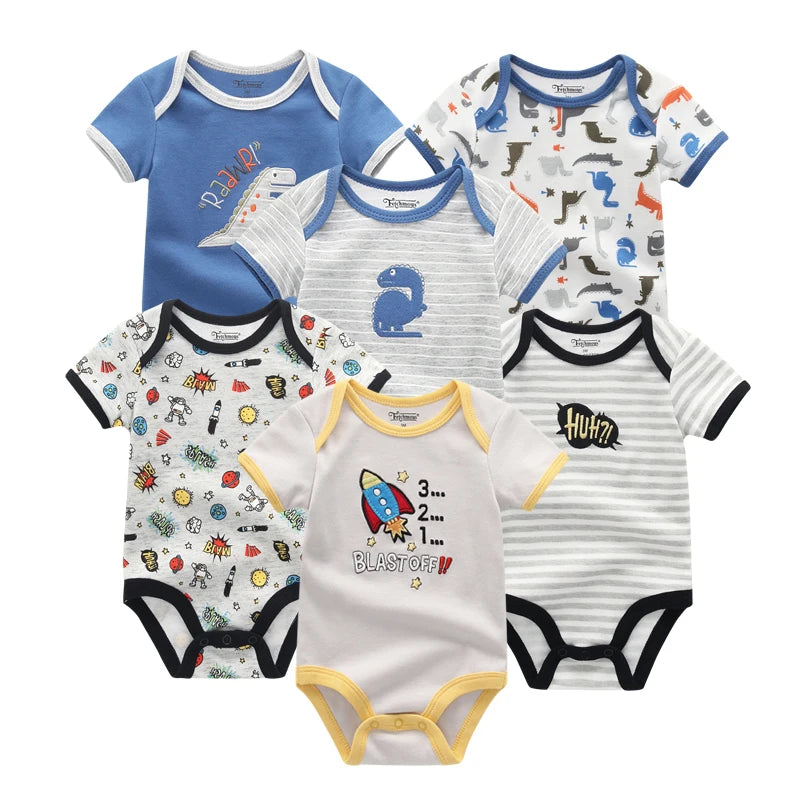 6PCS/Set Unisex Newborn Baby Boy Clothes Unicorn Cotton Baby Girl Clothes Cartoon Girls Baby Clothing Jumpsuits Bodysuits