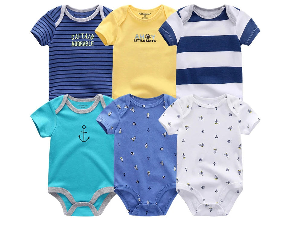 Baby Girl Jumpsuit 6Pcs/Lot Body Suit 2023 Spring Summer Toddler Boys Romper Cartoon Newborn Outfits Infant Clothes Set Cotton