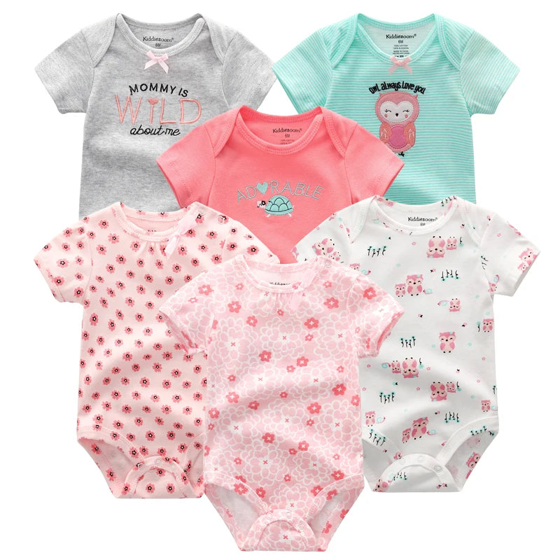 6PCS/Set Unisex Newborn Baby Boy Clothes Unicorn Cotton Baby Girl Clothes Cartoon Girls Baby Clothing Jumpsuits Bodysuits