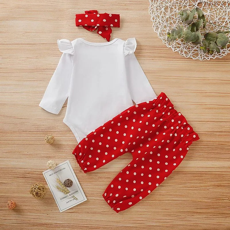 3PCS Newborn Baby Girl Clothes Set Love Heart Long Sleeve Romper+Pant+Headband Fashion Outfits for Toddler Girl 0-18 Months