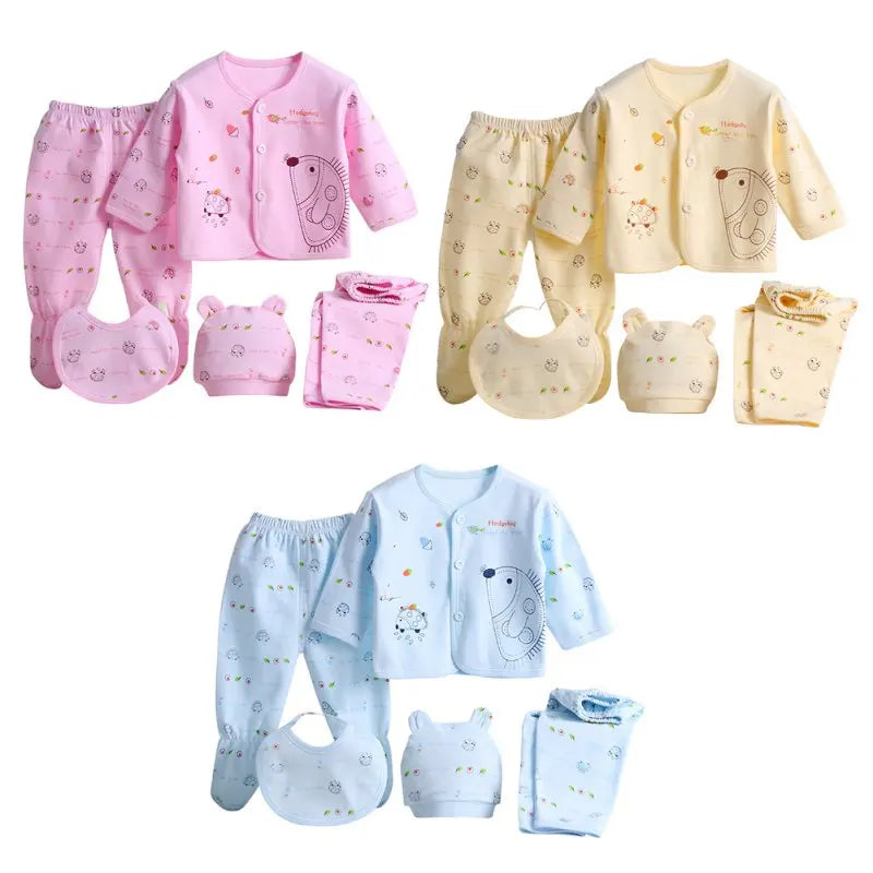 Children'S Clothing Baby Wool Hedgehog Newborn Set Pure Cotton Five 0-3M Baby Clothes Spring Autumn Pure Cotton Underwear Set