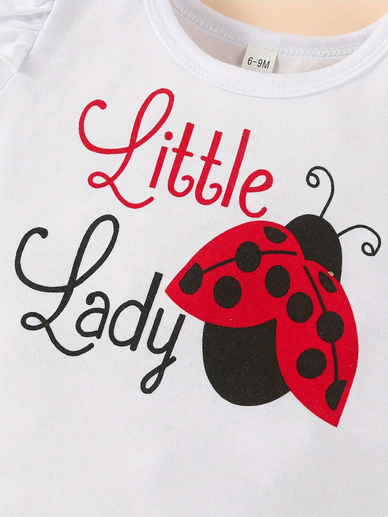 Infant Baby Girl 3Pcs Clothes Set Ladybugs Print Long Sleeve Crew Neck Sweatshirt + Bow Pants + Headband