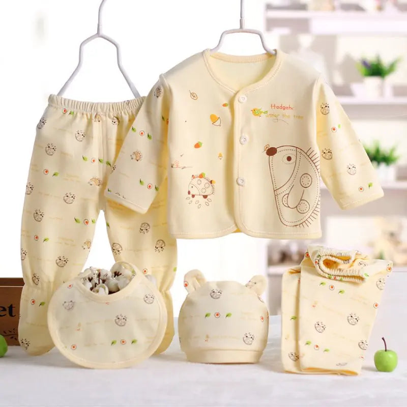 Children'S Clothing Baby Wool Hedgehog Newborn Set Pure Cotton Five 0-3M Baby Clothes Spring Autumn Pure Cotton Underwear Set