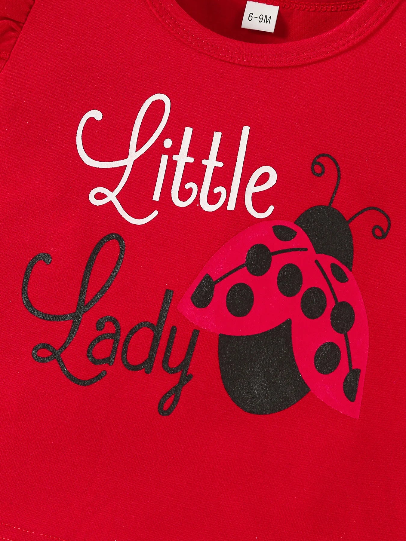 Infant Baby Girl 3Pcs Clothes Set Ladybugs Print Long Sleeve Crew Neck Sweatshirt + Bow Pants + Headband