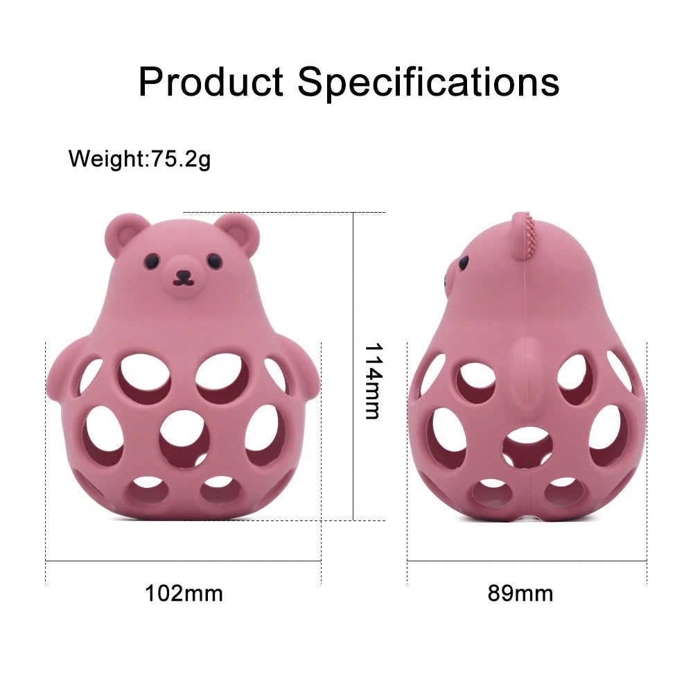 1Pcs Silicone Baby Teether Toys Cartoon Animal Shape Teethers Ring Sensory Toys For Toddlers BPA Free Chewing Toy Accessories