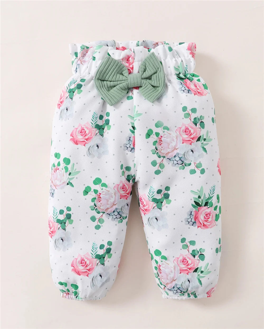 Newborn Baby Girl 3PCS Clothes Set Mommy's Little Girl Short Sleeve Romper+Flowers Pant+Headband Summer Outfit for 0-18 Months